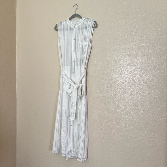 Vince Stripe Gauze Sleeveless Shirtdress - Picture 10 of 11